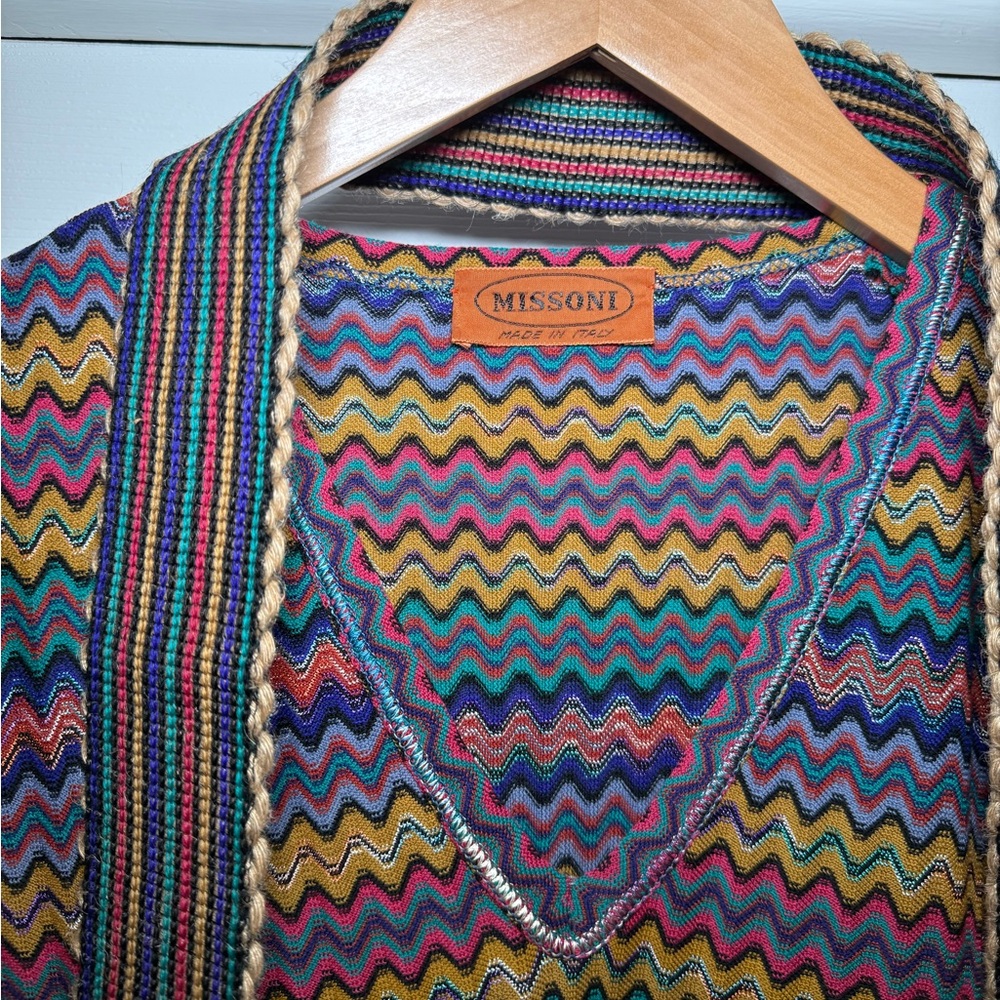Vintage Missoni Colorful Zigzag Knit midi dress